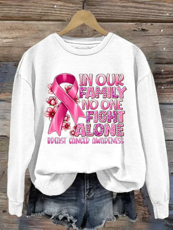 Letter Printed Round-Neck Sweatshirts