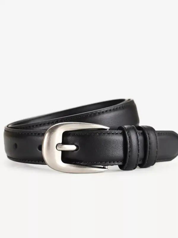 Everyday Classic Leather Belt with Buckle
