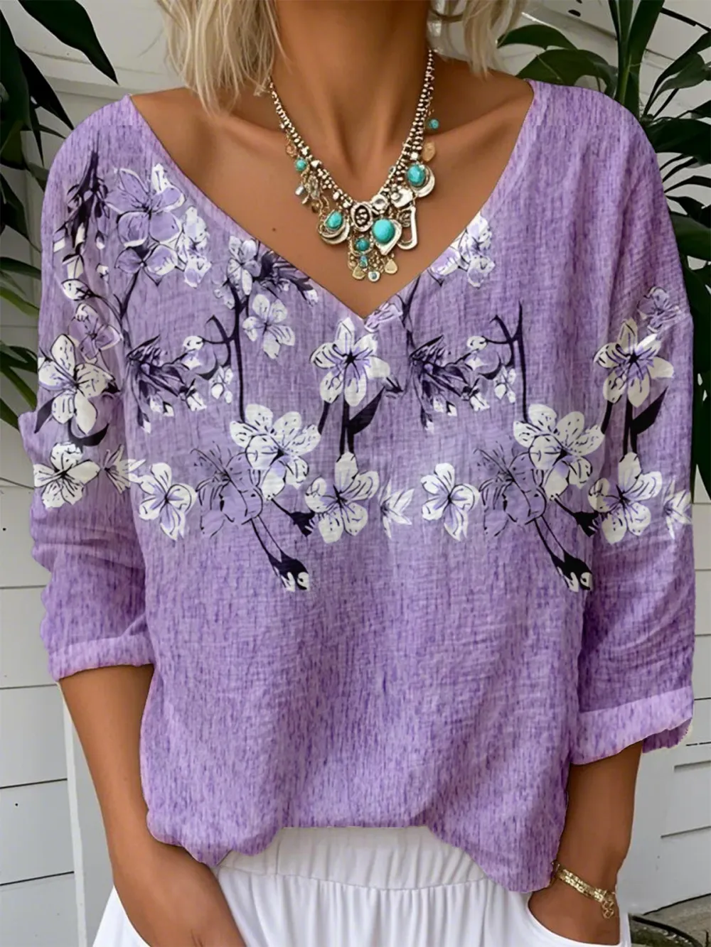 Women's Flower Print Shirt