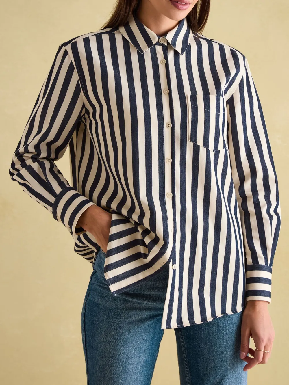 Green & Cream Stripe Shirt
