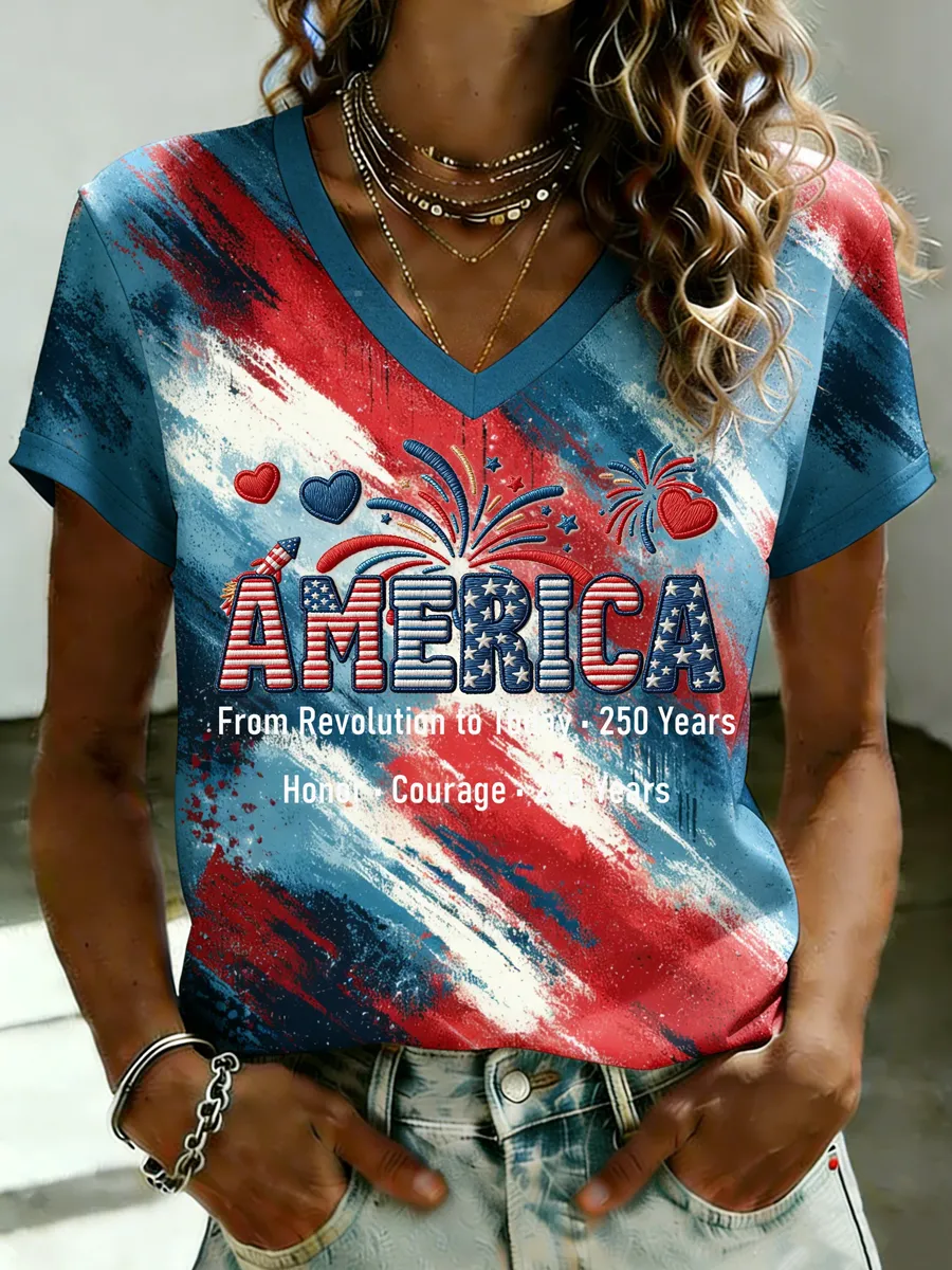 Women'S Vintage American 250Th Anniversary Short-Sleeve T-Shirt