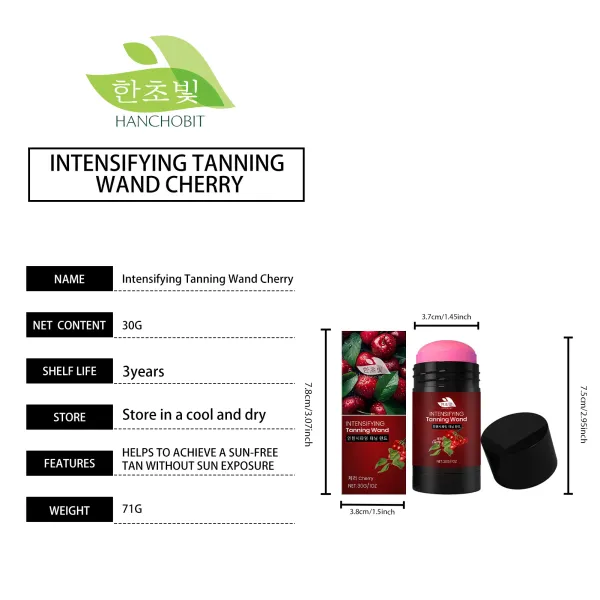 HANCHOBIT Cherry Moisturizing and Tanning Stick - Natural Daily Bronzing and Wheat-colored Luster Moisturizing Applicator Stick-$HT