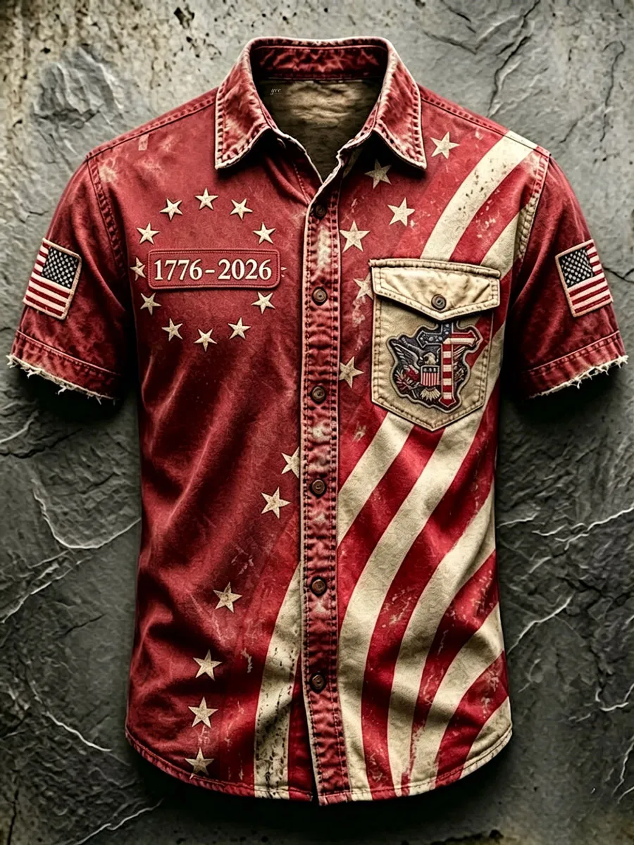 Men'S 250Th Anniversary National Faith Print  Shirt