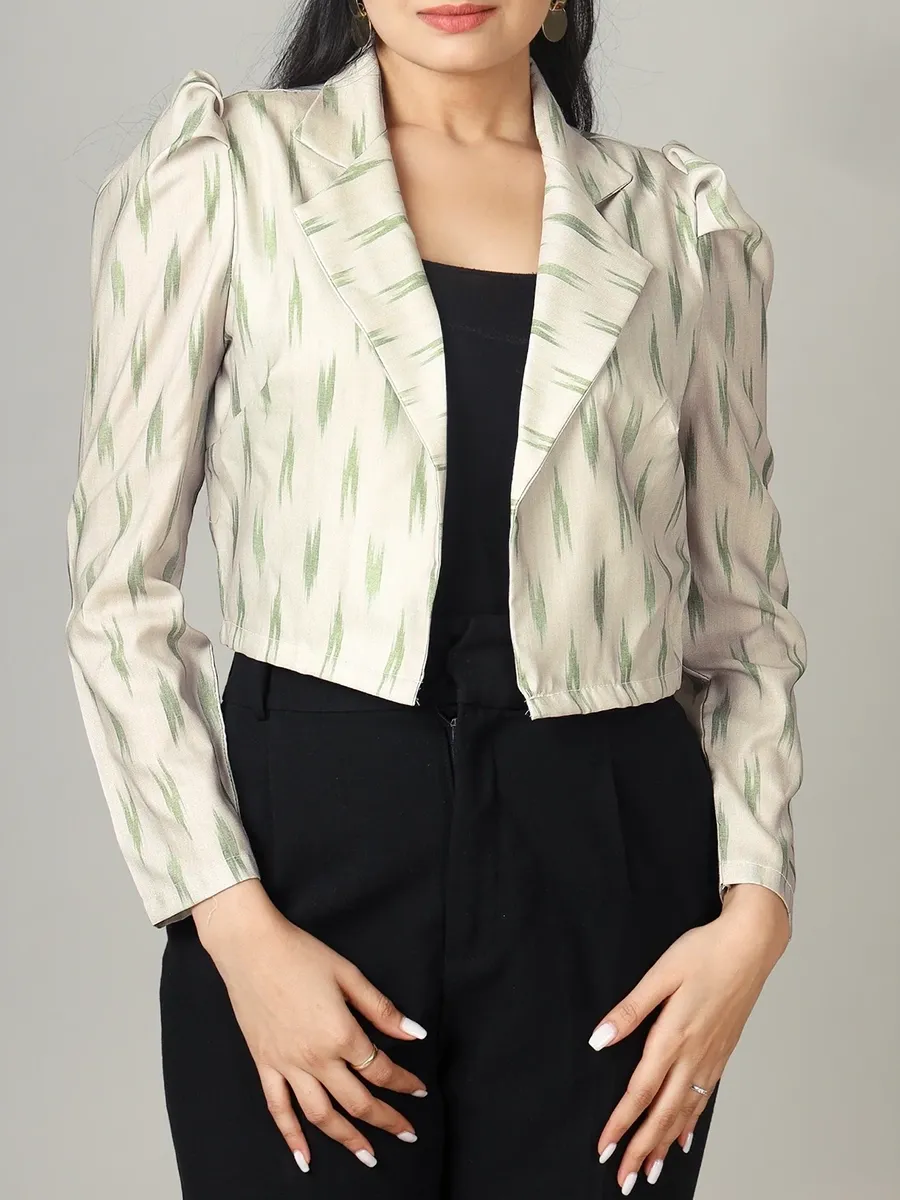 Simple And Fashionable Art-Printed Women's Short Jacket