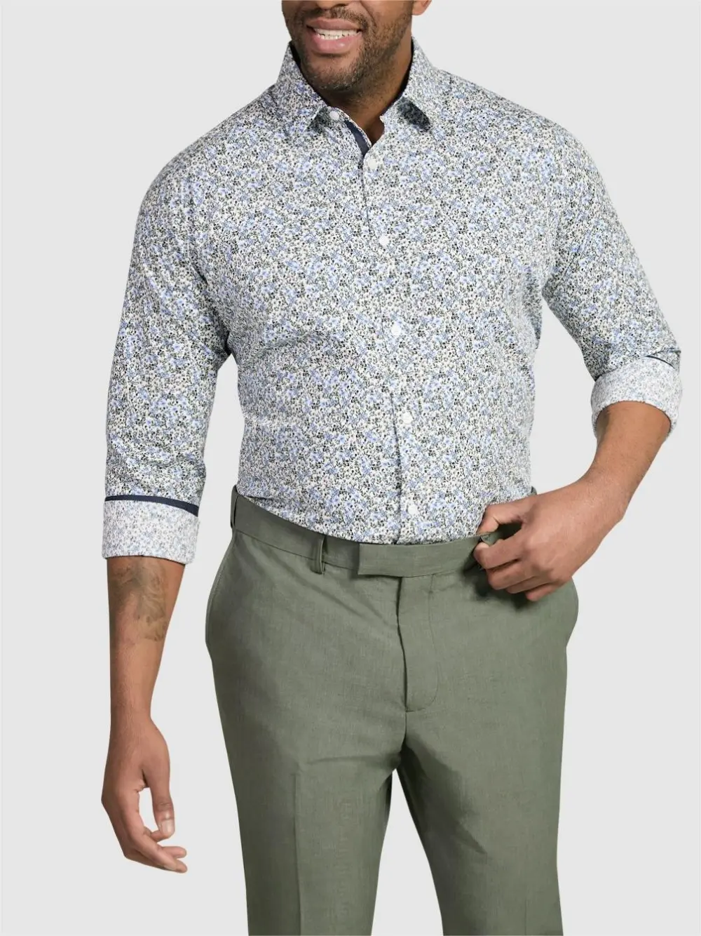 Floral Printed Slim Fit Office Shirts
