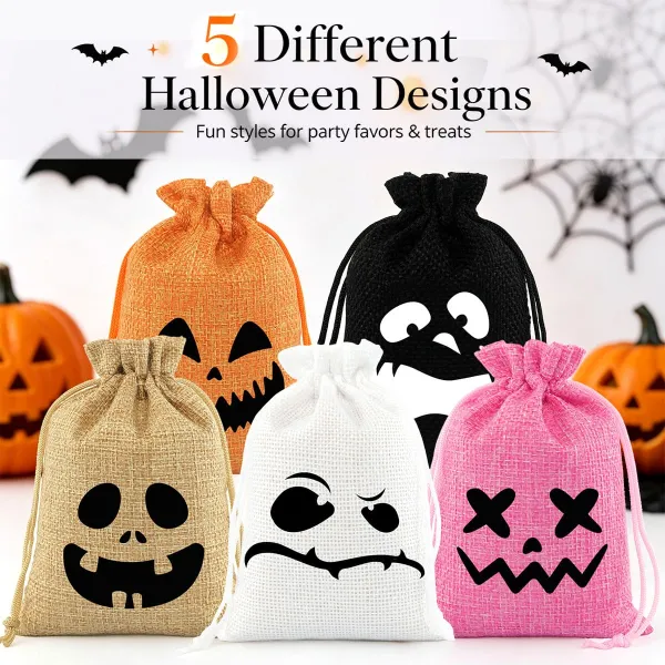 5Pcs Halloween Funny Ghost Snack And Candy Storage Bag