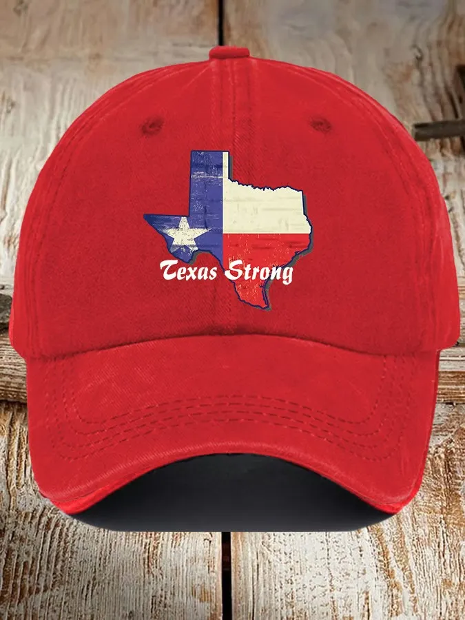 Retro Texas Strong Print Baseball Cap