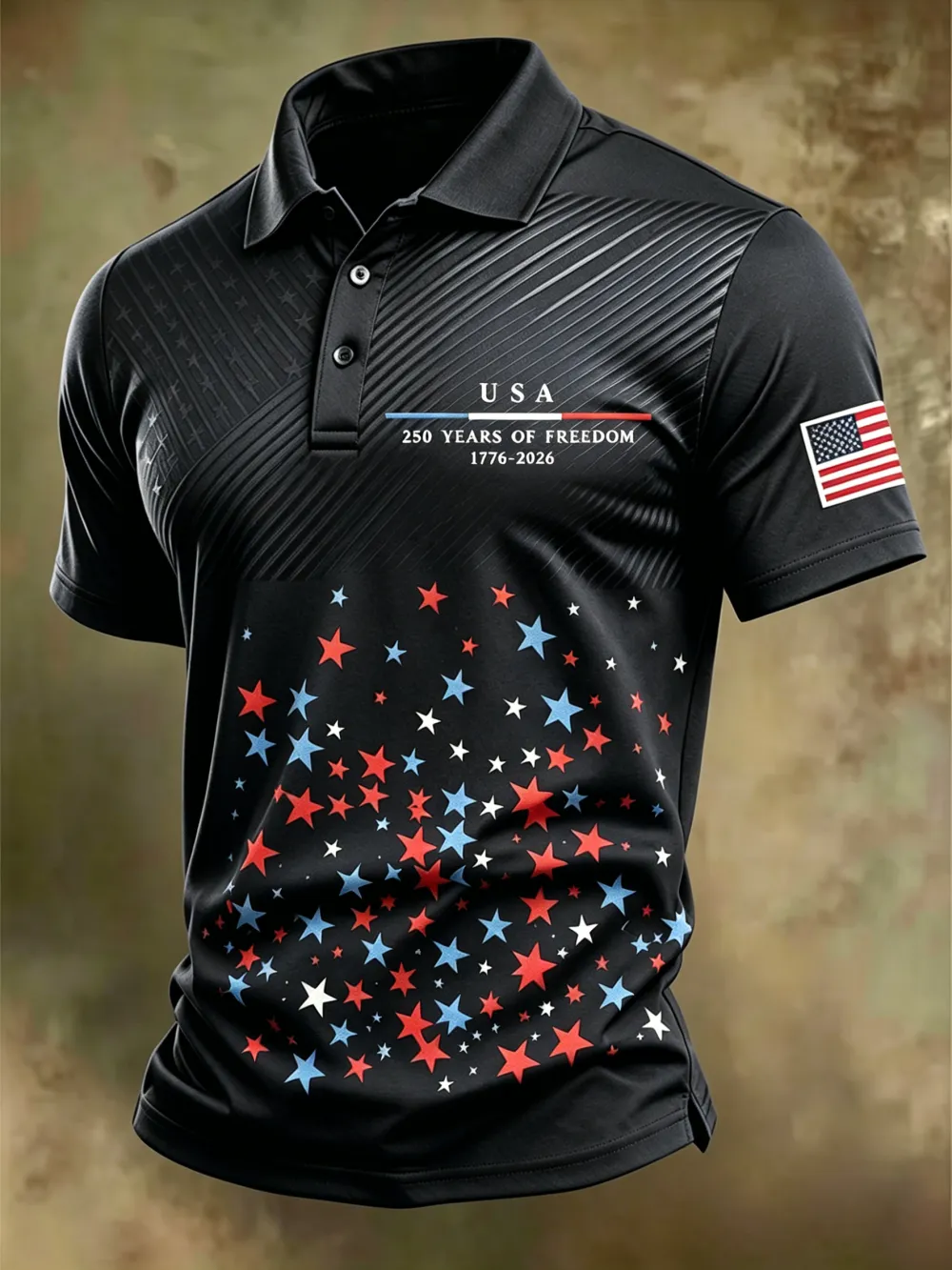 250Th Anniversary American Embroidery Commemorative Printed Polo Shirt