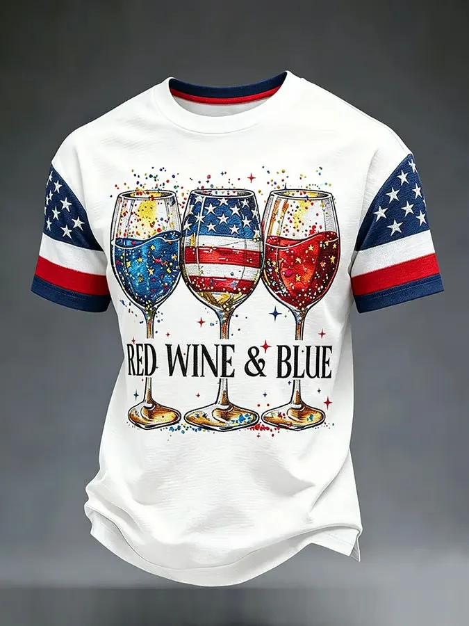 Men'S Casual American 1776-2026 Anniversary Printed Short Sleeved T-Shirt