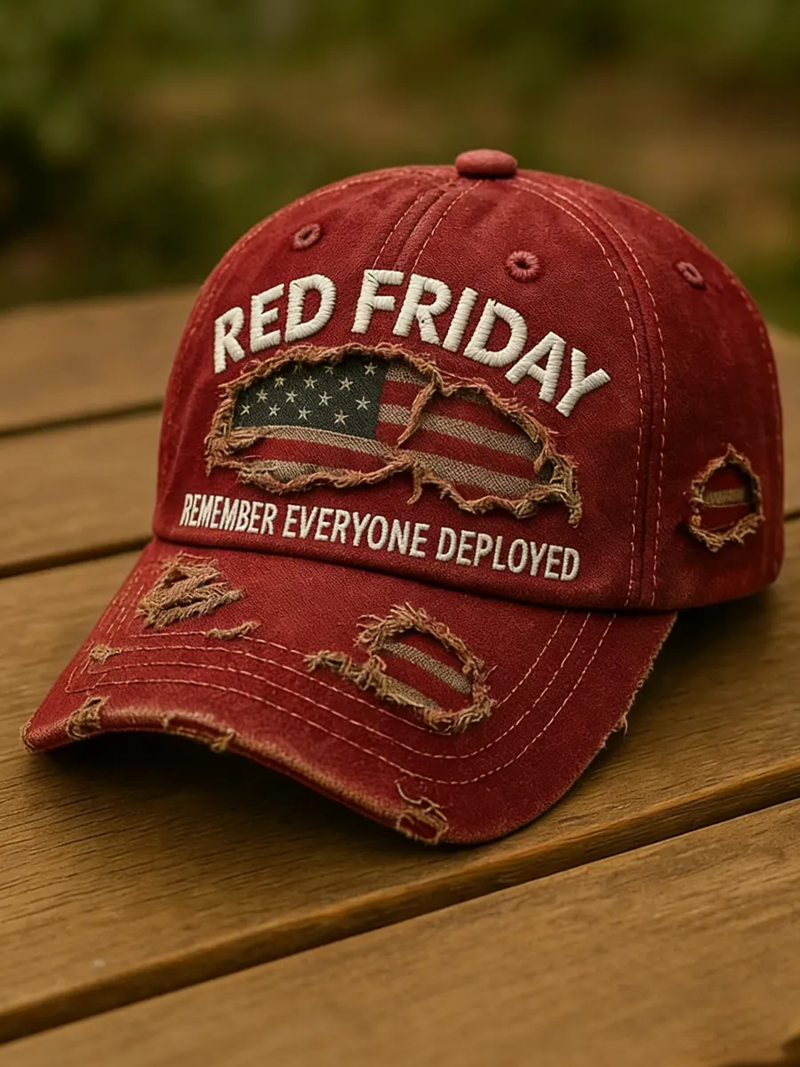 Retro Red Friday Printed Casual Hat