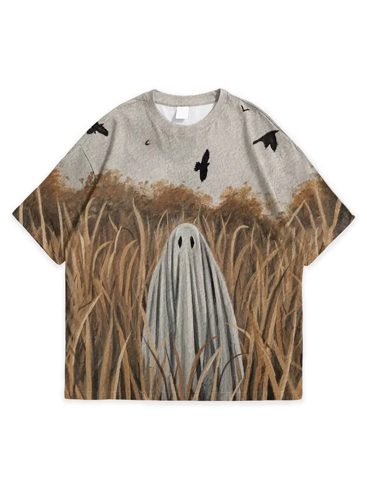 Men'S Halloween Retro And Versatile Simple Round Neck Top Tshirt