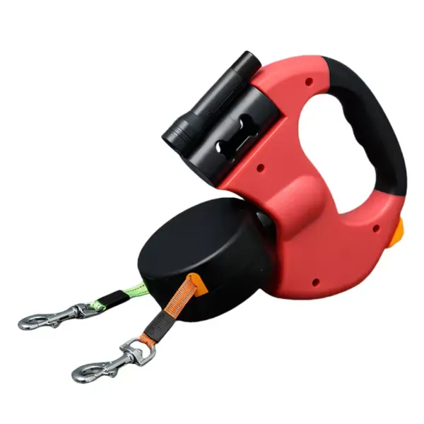 Double Headed Dog Leash Traction Rope with LED Light Dog Walking