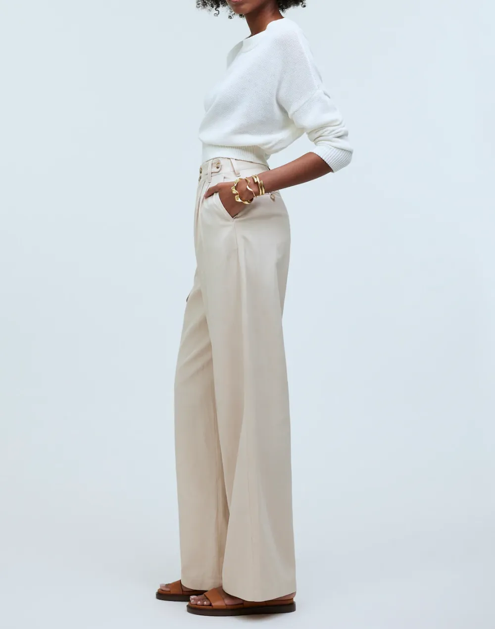 Wide-Leg Straight Pants