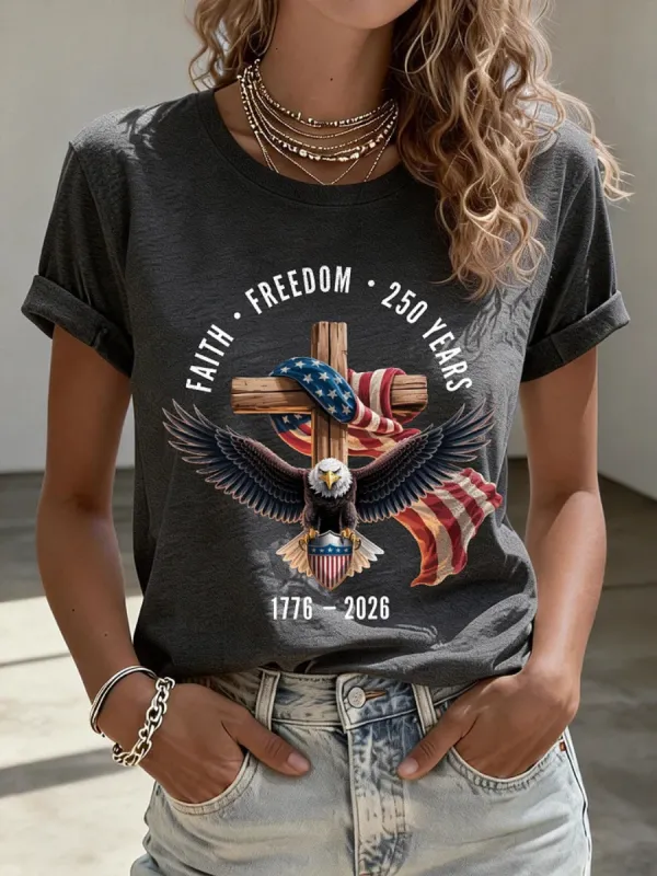 Women's1776-2026 Anniversary Celebration Printed T-Shirt
