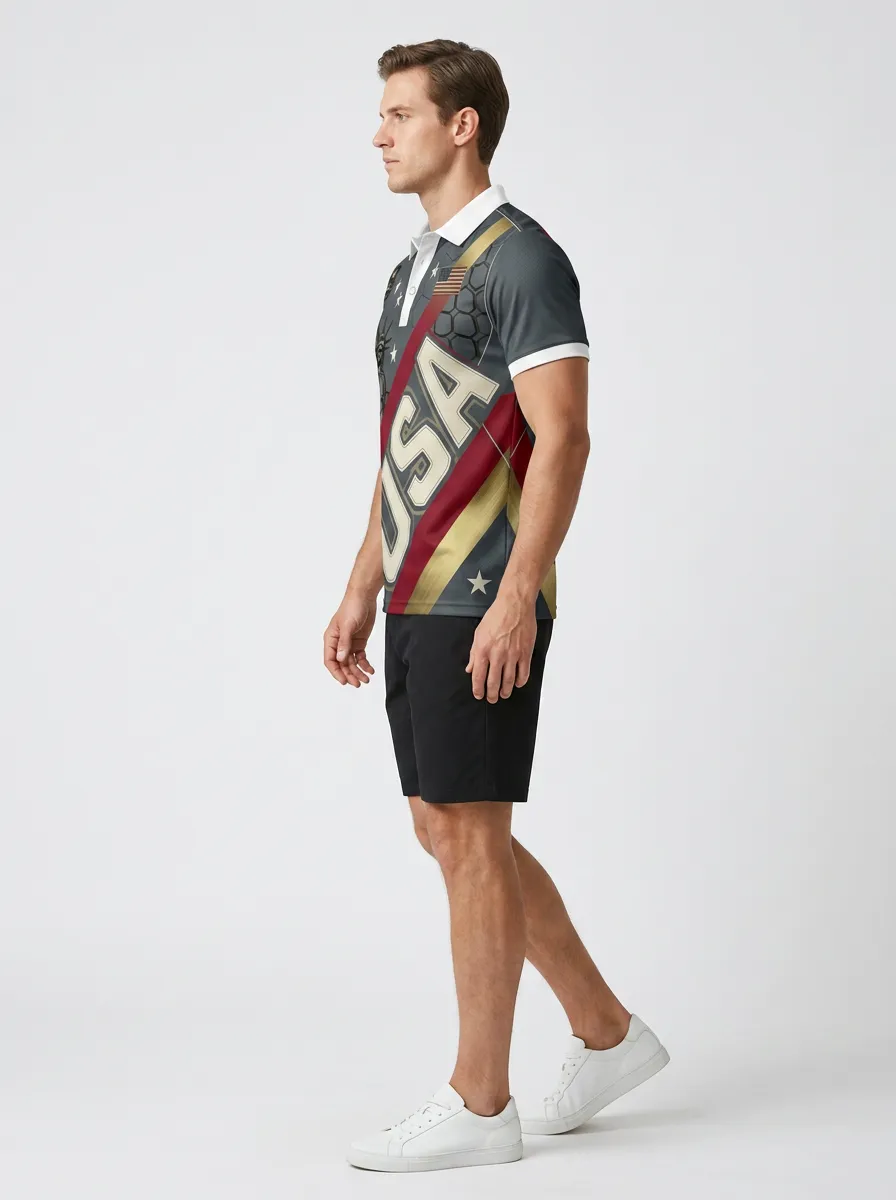 Men's USA Soccer Fan Printed polo shirt