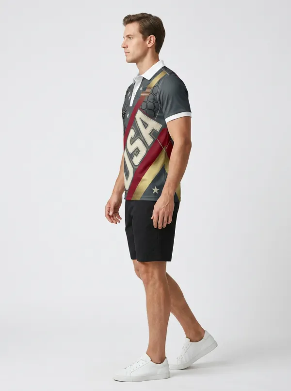 Men's USA Soccer Fan Printed polo shirt