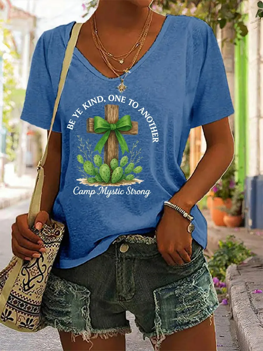 Women's Camp Mystic Strong Printed Casual T-Shirt