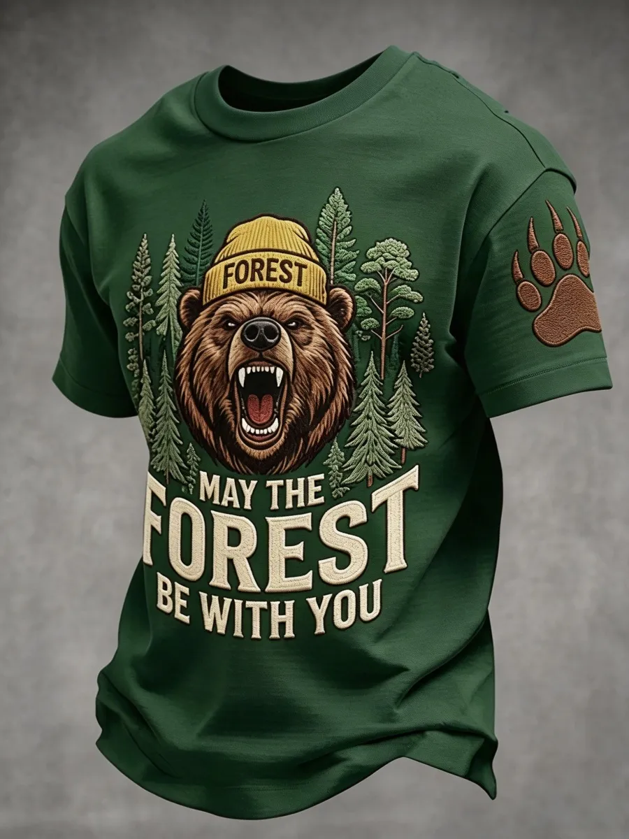 May The Forest Be With You Design Men's Casual T-Shirt