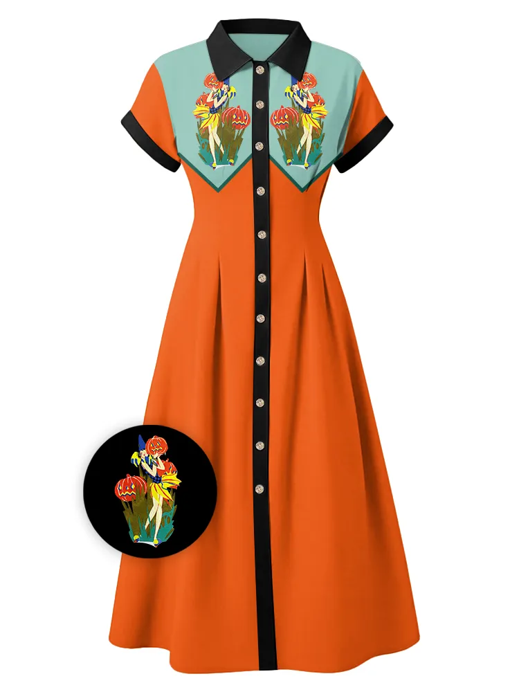Halloween Pumpkin Fairy Western Women's Dress - stylashop