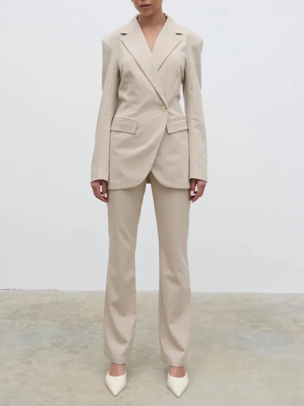 Straight Leg Pinstripe Trousers