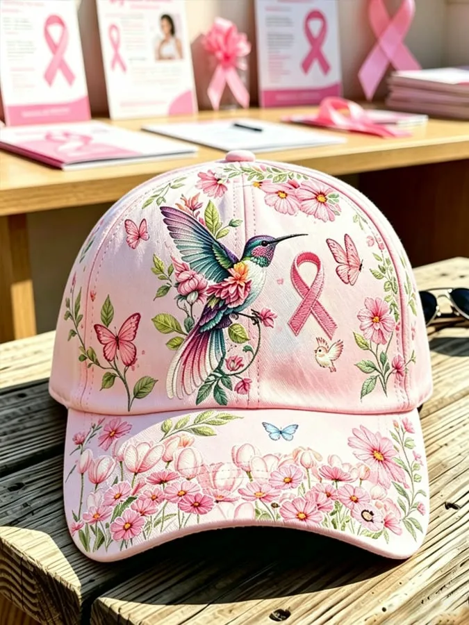 Women'S Casual Breast Cancer Awareness Printing Hat