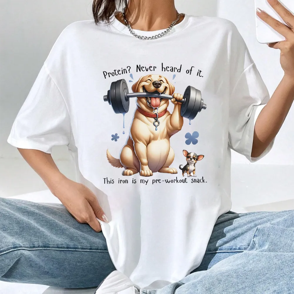 Fitness Dog Print Workout T-Shirt