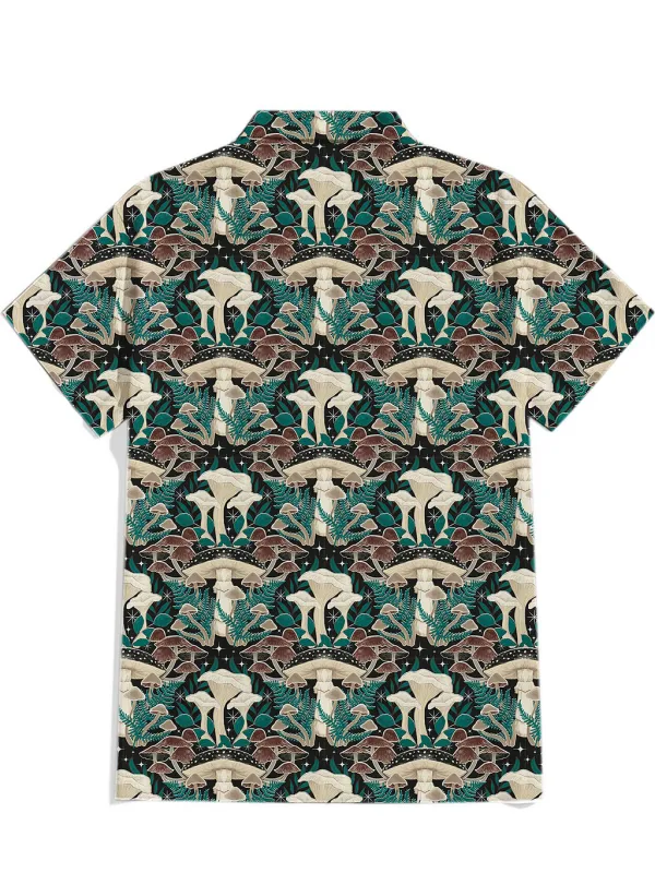 Moody Moonlit Mushroom Damask - 100% Cotton Shirt