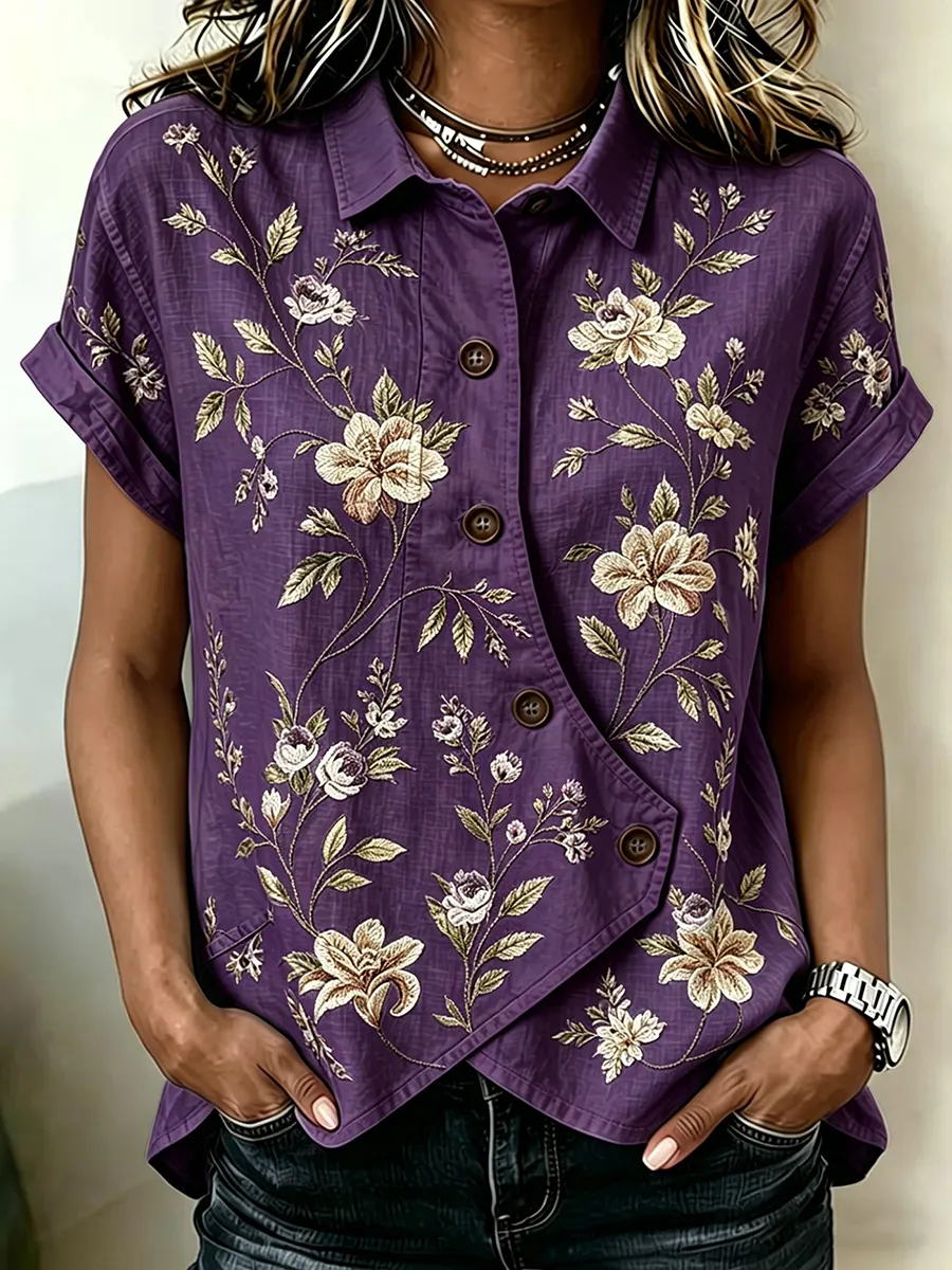 Women's Spring/Summer Floral Casual Daily Elastic Shirt