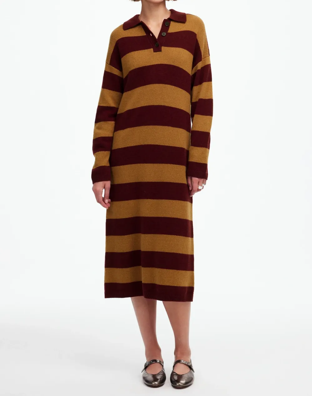 Relaxed Sweater Dress In Stripe