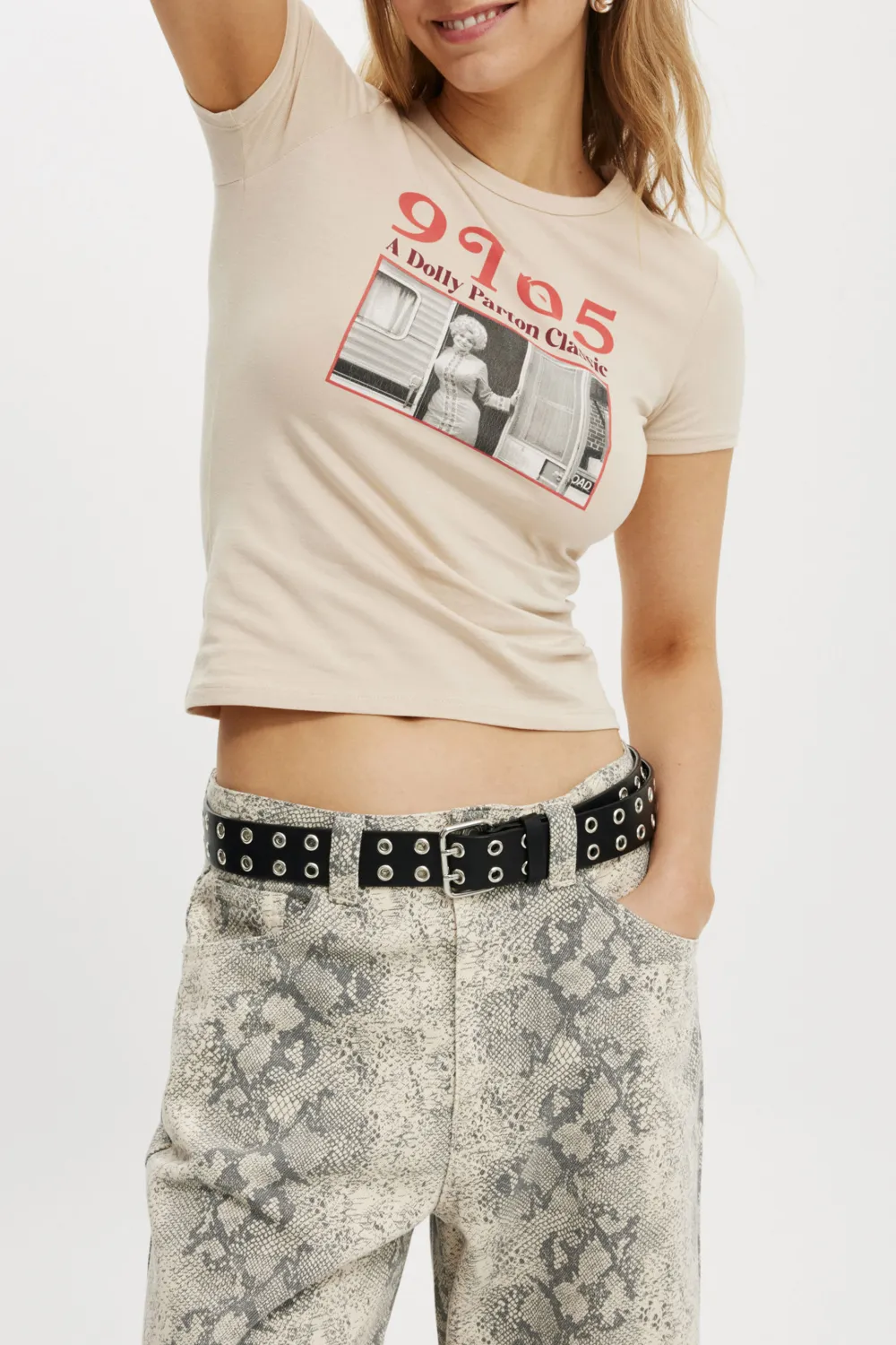 Dolly Parton Printed Cropped Simple T-Shirts