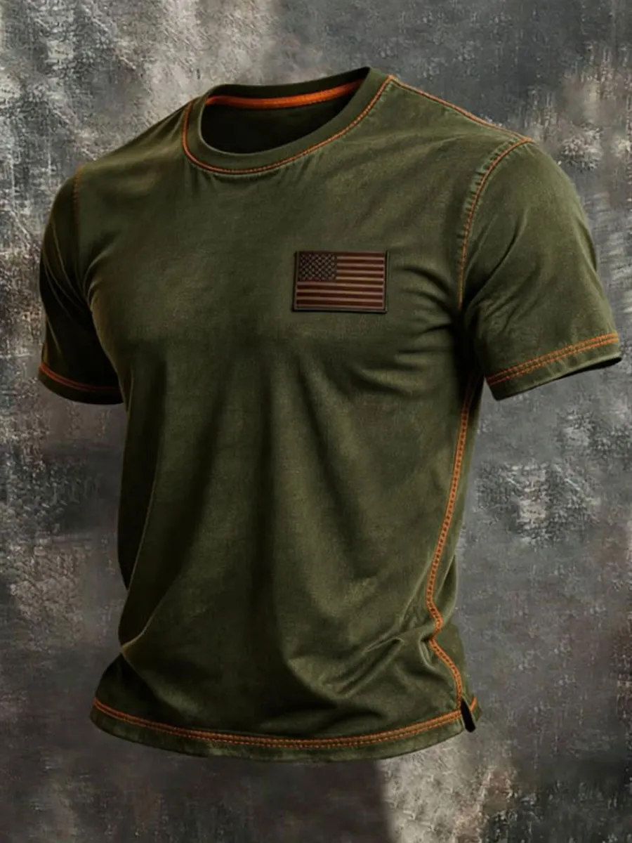 Men'S American Anniversary Short-Sleeve Crew Neck T-Shirt