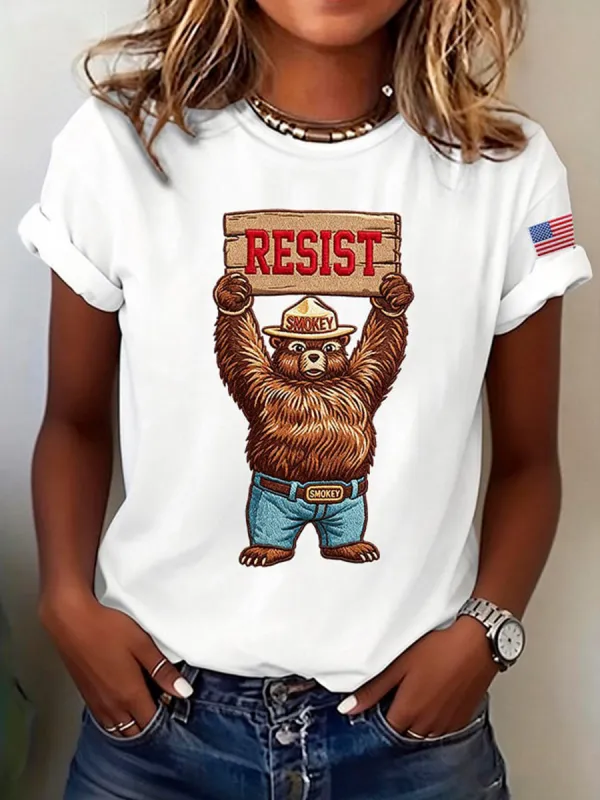 Women's Retro Resist Save The Forest Service Print T-Shirt