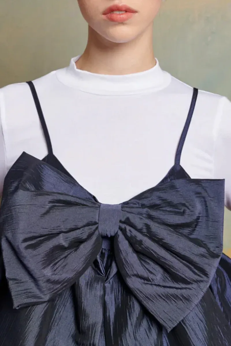 Bow Accentuated Layered Camisole Tops