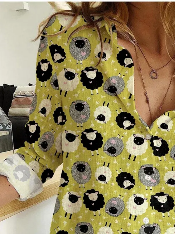 Cute Sheep Pattern Shirt