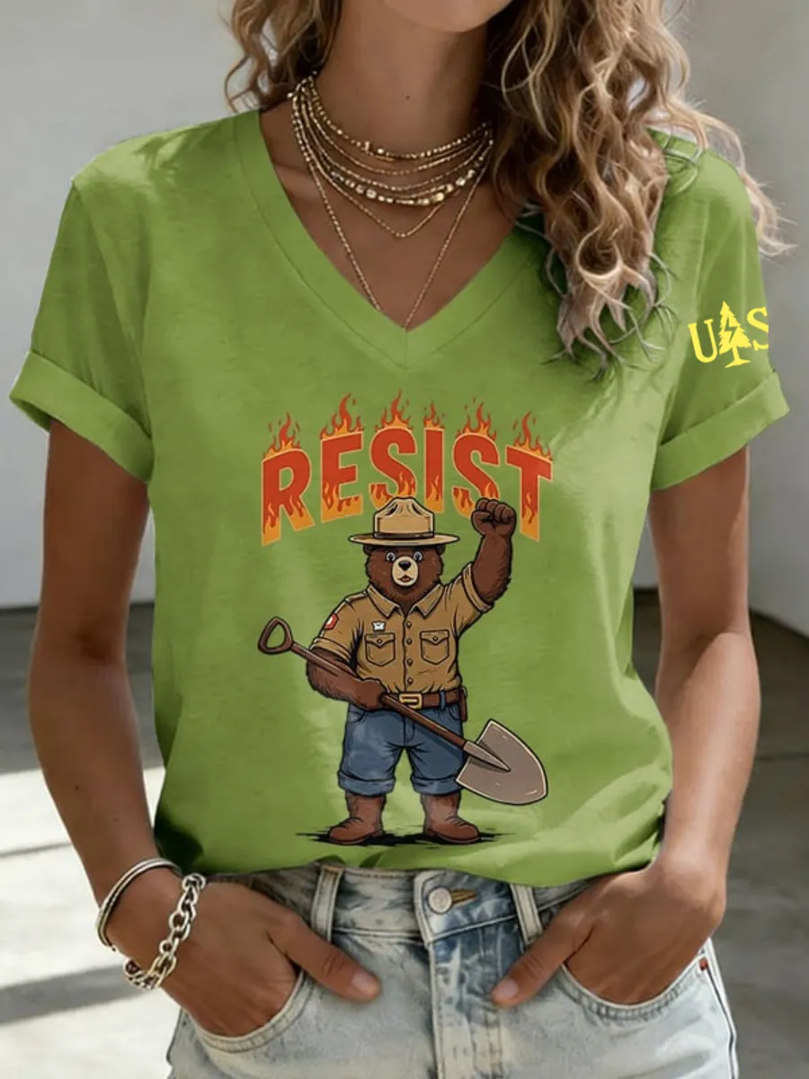 Women's Resist Bear Print T-shirt