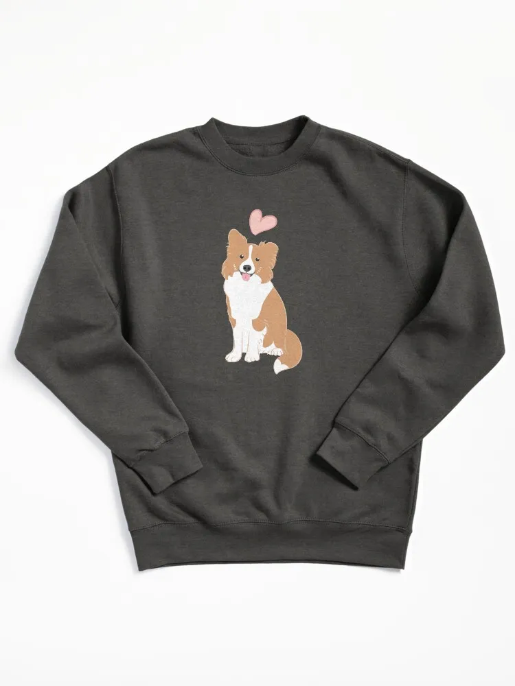 LOVE Red Border Collie Pullover Sweatshirt