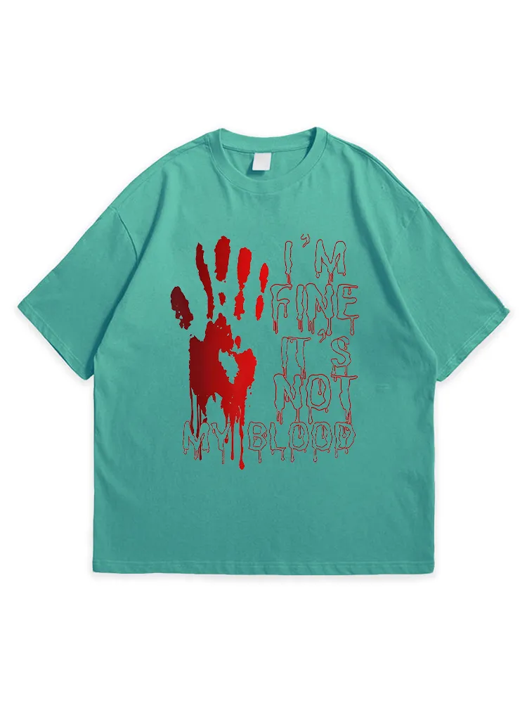 Men'S Halloween I'M OK IT'S NOT MY BLOOD Versatile And Comfortable Round Neck  T-Shirt