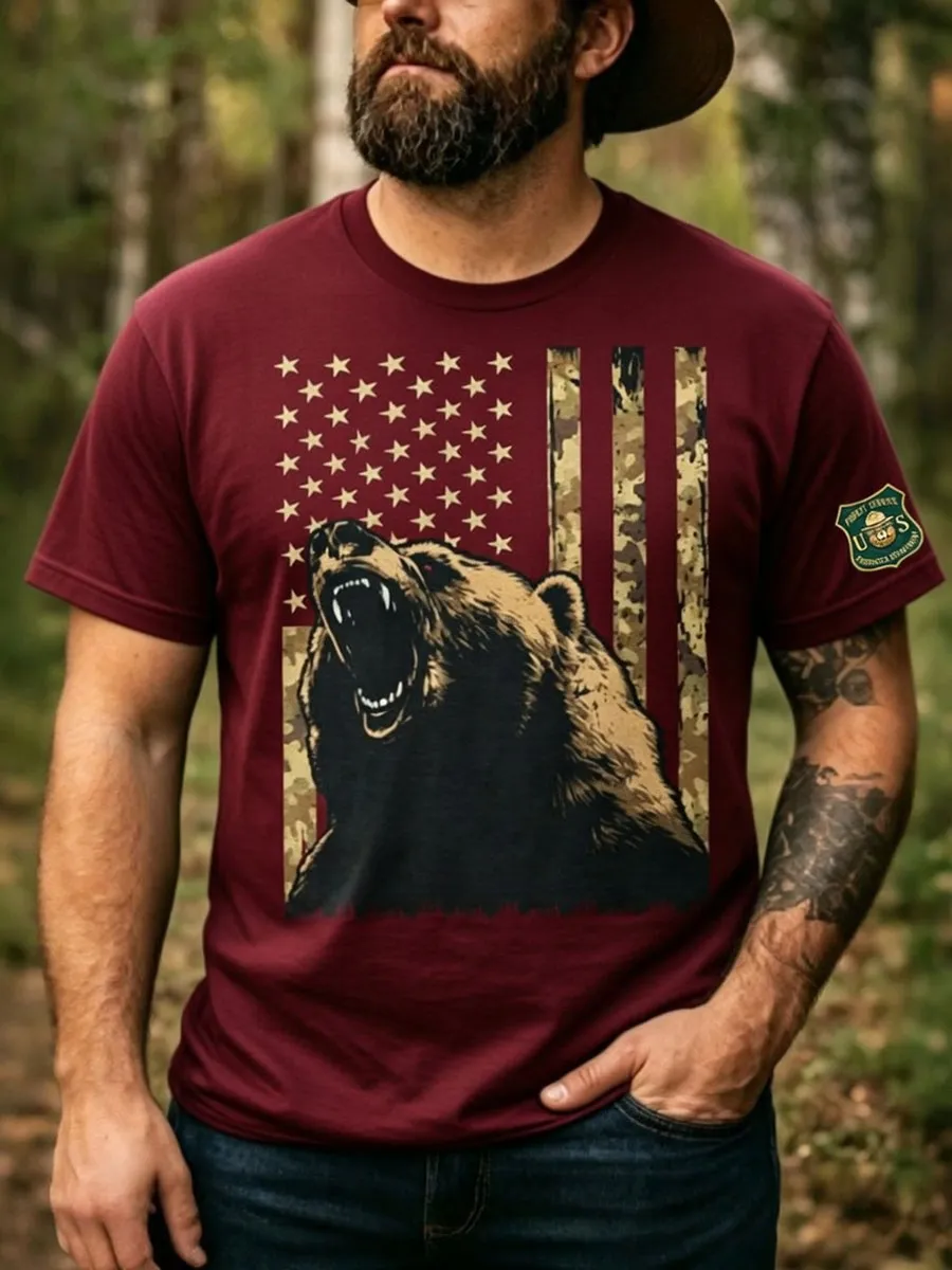 Men's National Park Print Casual T-Shirt-1