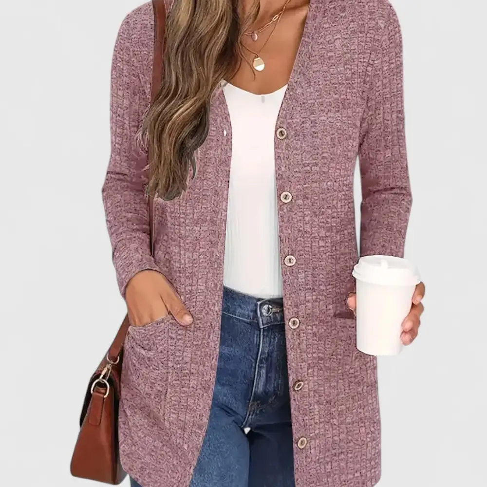 V-Neck Pocket Classic Cardigan