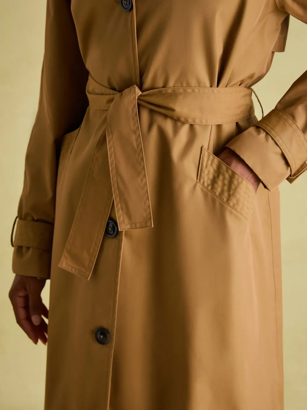 Daily Brown Waterproof Belted Trench Coat