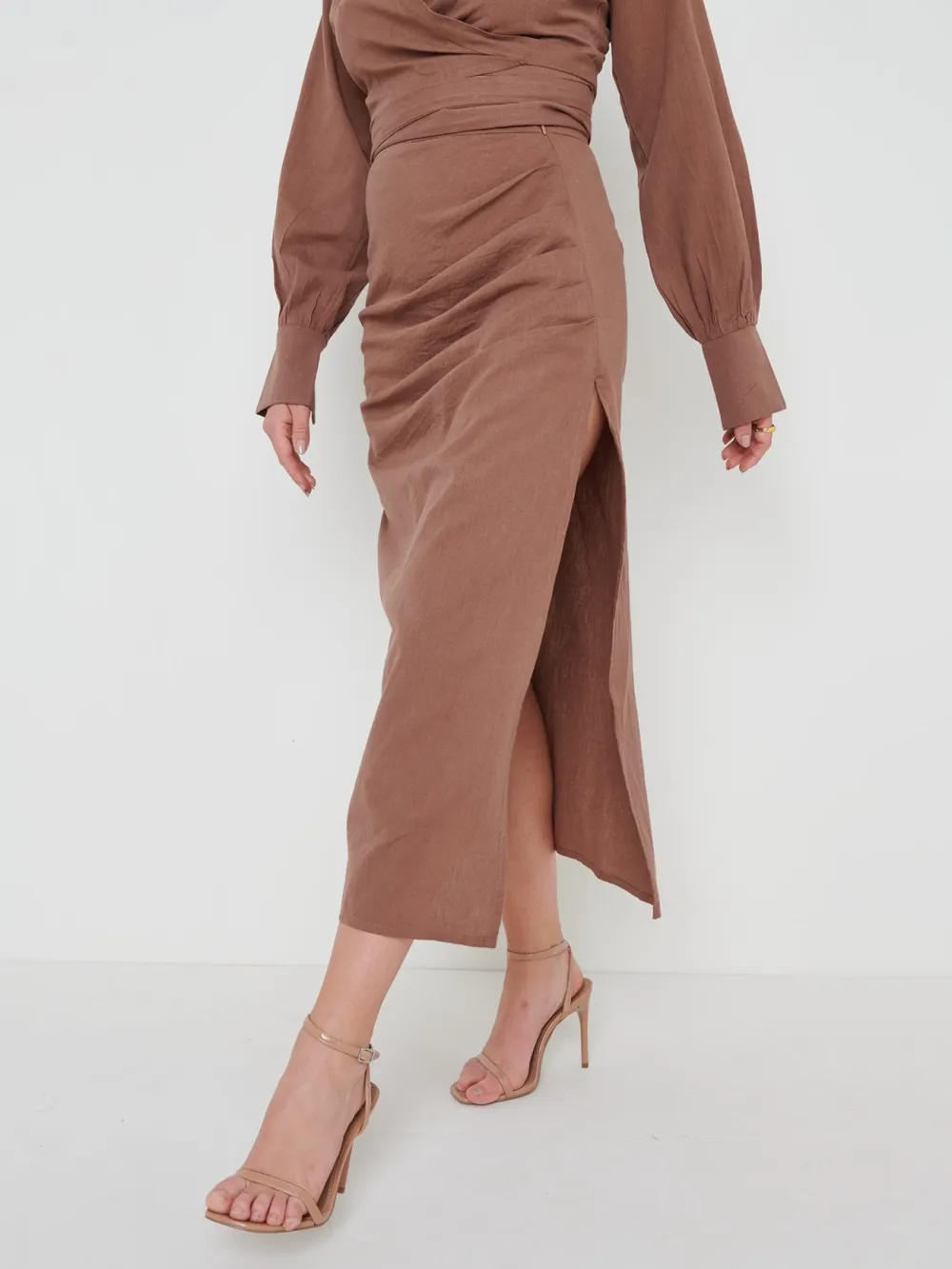 Cotton&Linen Ruched Skirt