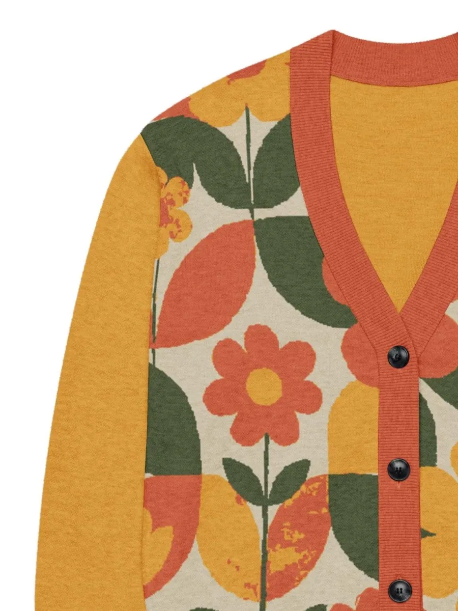 Bold Floral Print Cardigan