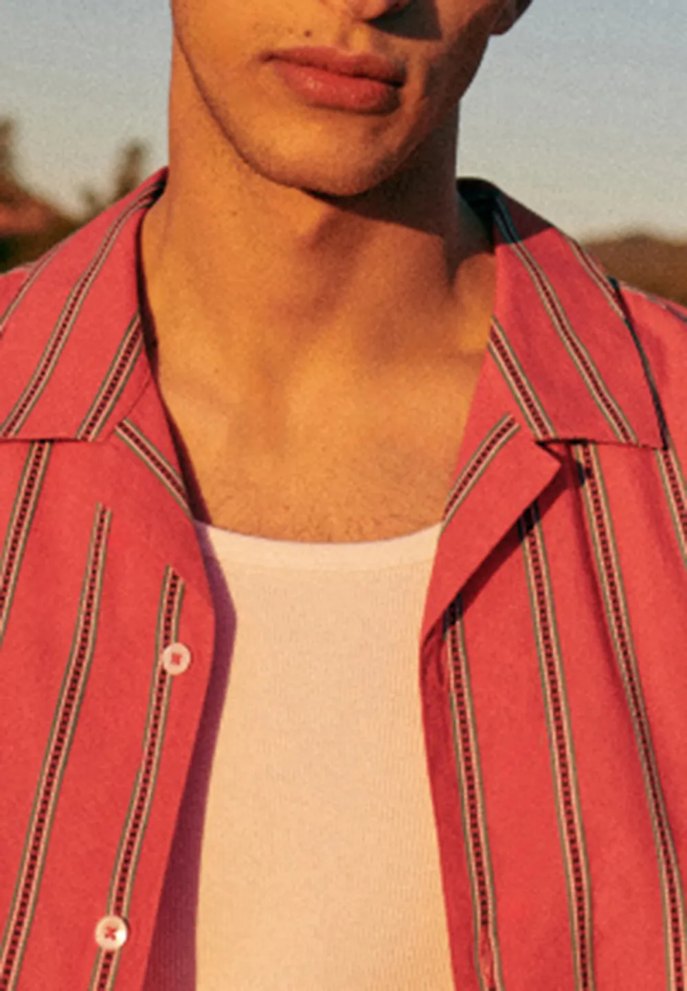  Shirt-Coral Stripes