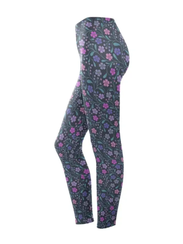 Moody Floral Print Leggings