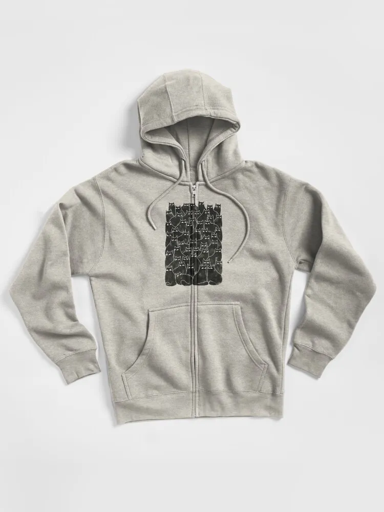 Suspicious Cats Zipped Hoodie