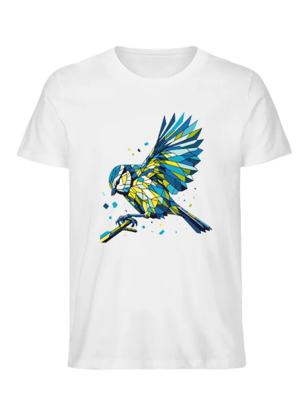 Blue Tit Polygon Colorful -  100% Cotton T-Shirt