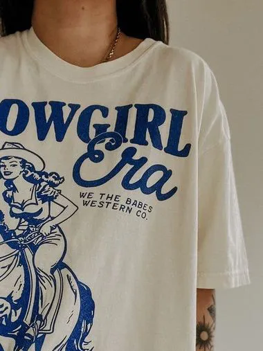 Women'S Horse Riding Print Solid Color T-Shirt