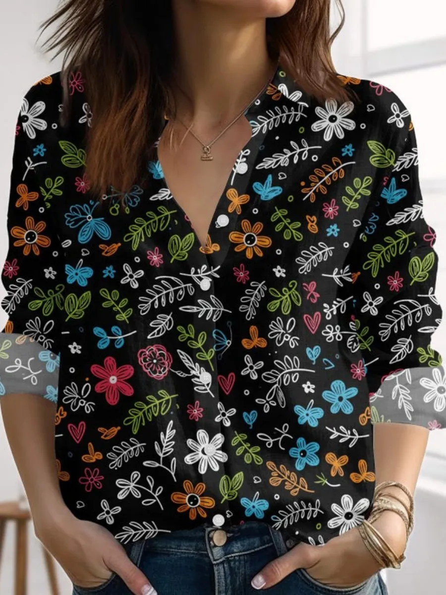 Floral Print Long Sleeve Shirt