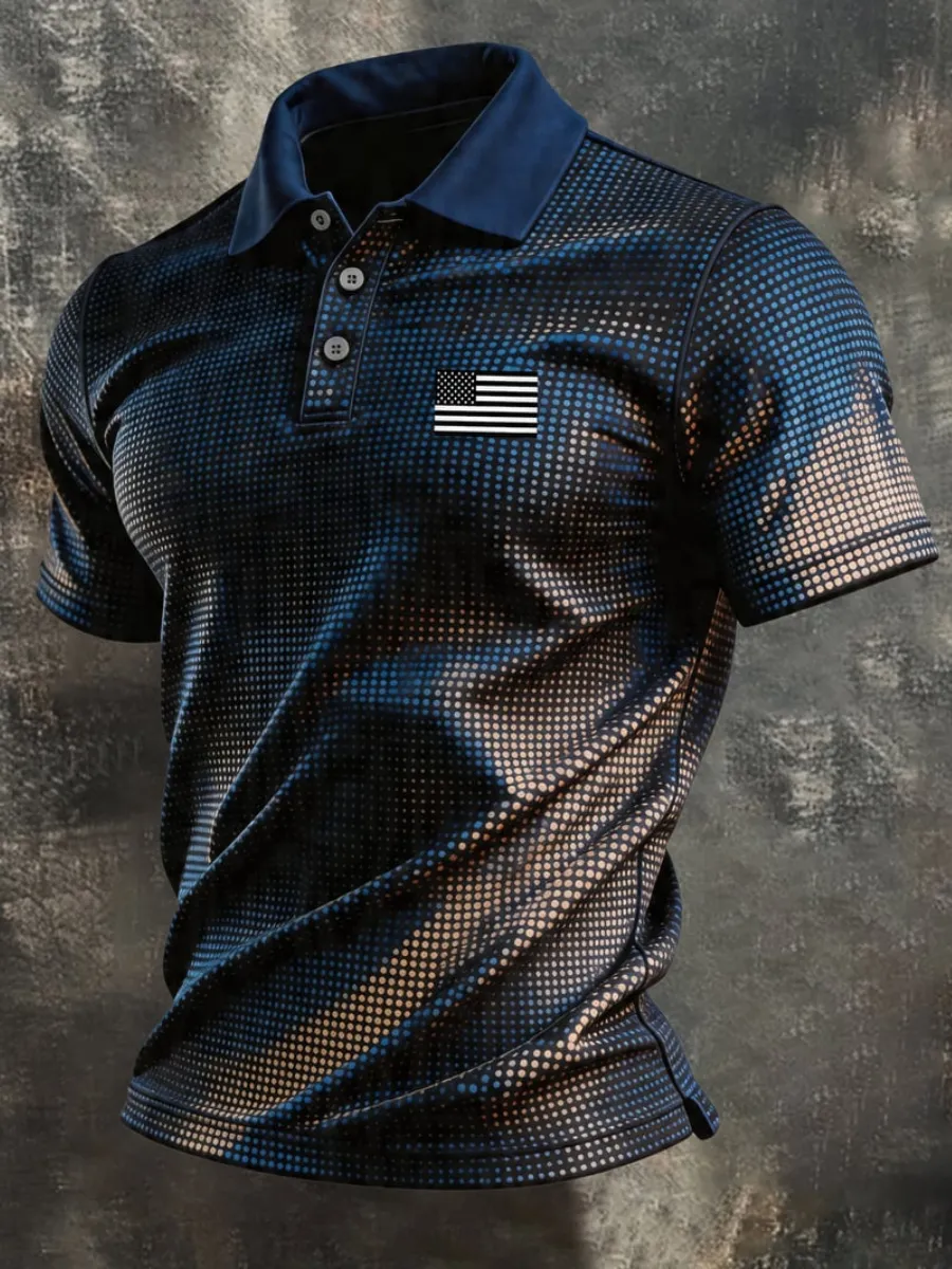 Men's 250Th Anniversary Printed Casual Polo Shirt