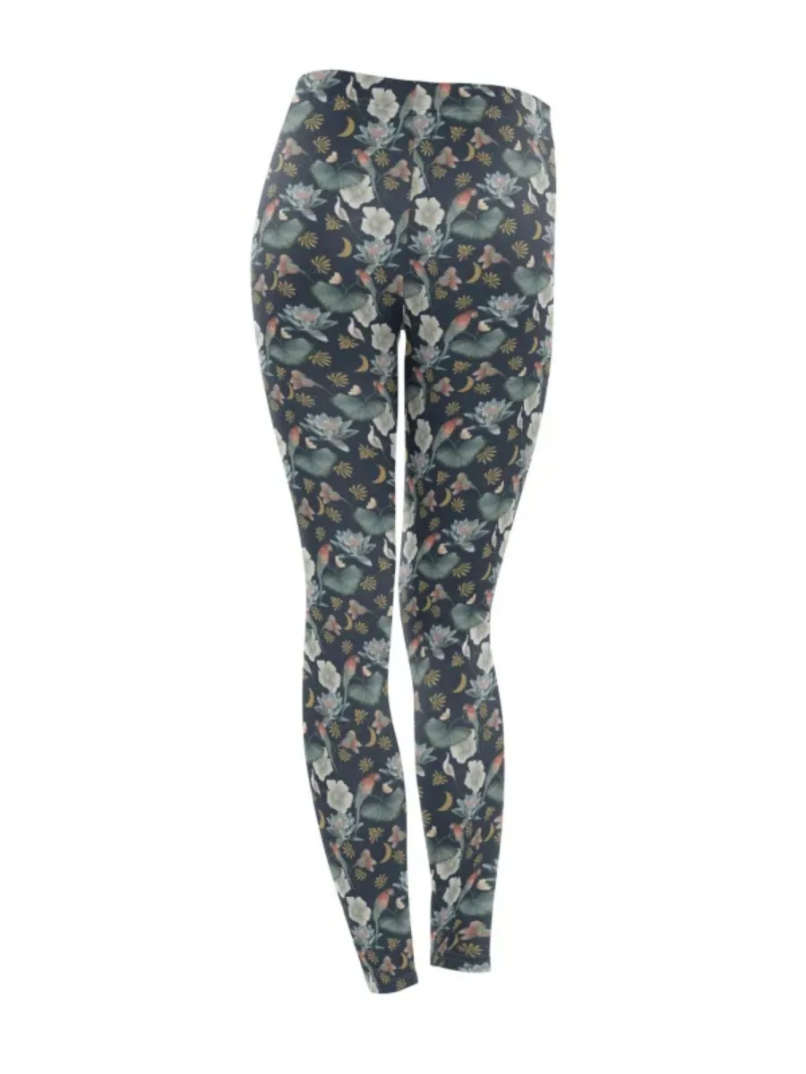 Floral and Bird Print Leggings